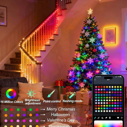 Smart USB Fairy String Lights – 33Ft Multicolor with Music Sync & App