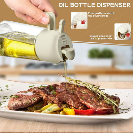 2-Pack 16oz Glass Oil Sprayer & Dispenser for Cooking Air Fryer Olive Oil