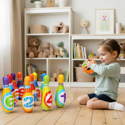Toddler Bowling Toy Set with Soft Foam Pins for Boys & Girls Birthday Gifts