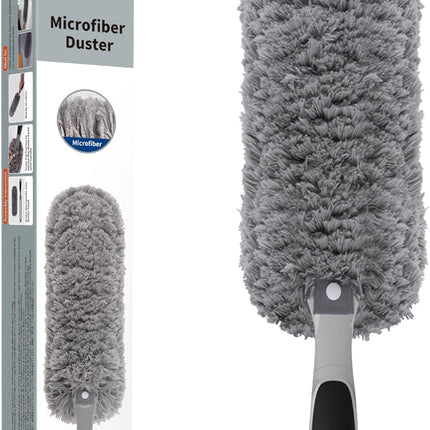 Washable Microfiber Duster Lint Free Gray for Home Cleaning & Dusting