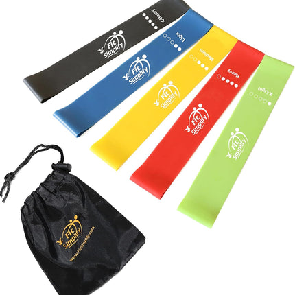 5-Piece Resistance Bands – Workout, Strength Training, Includes Carry Bag