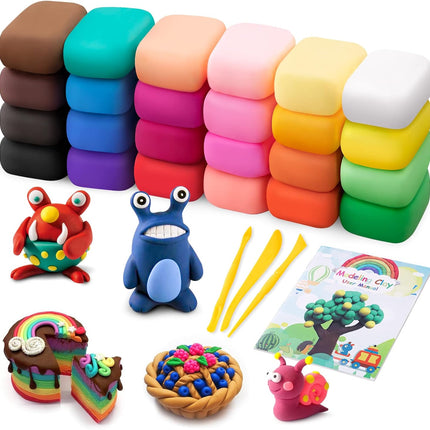 24-Color Magic Foam Clay Kit – DIY Sculpting & Molding for Boys & Girls