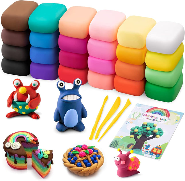 24-Color Magic Foam Clay Kit – DIY Sculpting & Molding for Boys & Girls