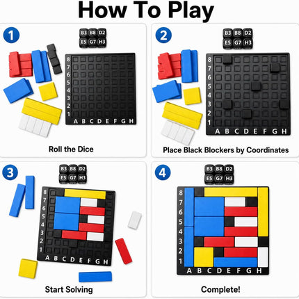 Logic Puzzle Dice Game Race to Fill Grid Brain Teaser 2 Player Ages 8+