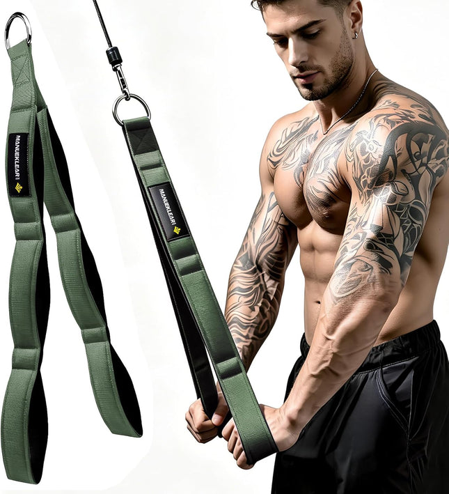 3 Grip Length Tricep Rope Cable Attachment with Ergonomic Handles for Gym
