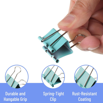 25-Pack 1.25” Colored Binder Clips – Medium Paper Clamps for Office & School