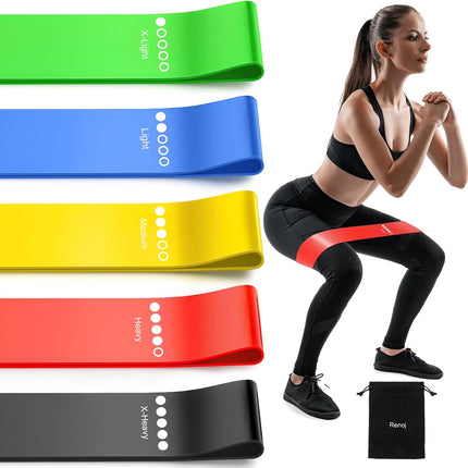 Resistance Bands 5 Pack Exercise Bands for Strength Training and Home Workouts