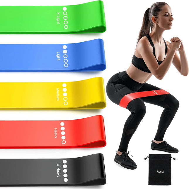Resistance Bands 5 Pack Exercise Bands for Strength Training and Home Workouts