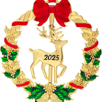 Christmas Ornament 2025 – Deer Tree Decoration & Wreath Keepsake Gift