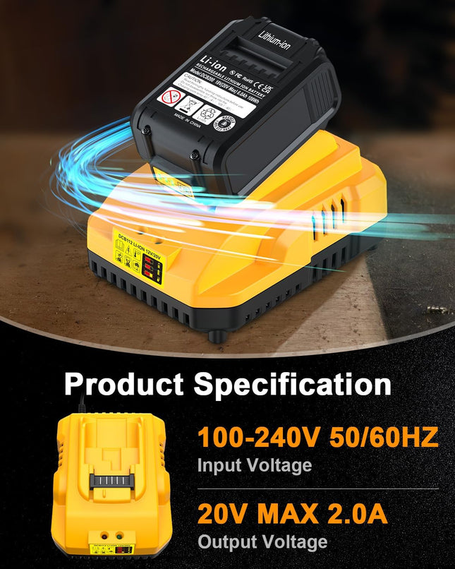 Dewalt DCB112 Charger Replacement Compatible with 12V & 20V Max Batteries