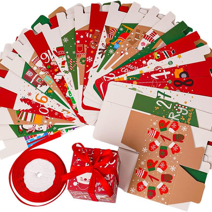 24 Christmas Advent Calendar Gift Boxes, DIY 24-Day Countdown for Holiday Surprises