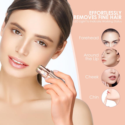 2-in-1 Eyebrow & Facial Trimmer – Rechargeable Hair Remover with LED