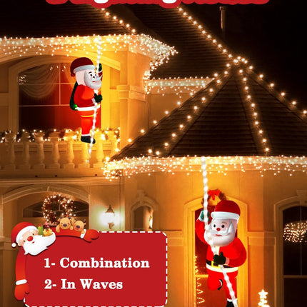 Christmas Inflatable Outdoor Decorations, 9.8FT LED Lights with 2.7FT Luminous Santa