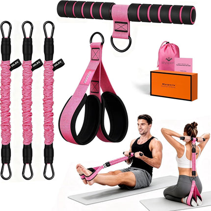 Foot Pedal Resistance Bands with Handles Elastic Yoga Exercise Bands for Home Gym