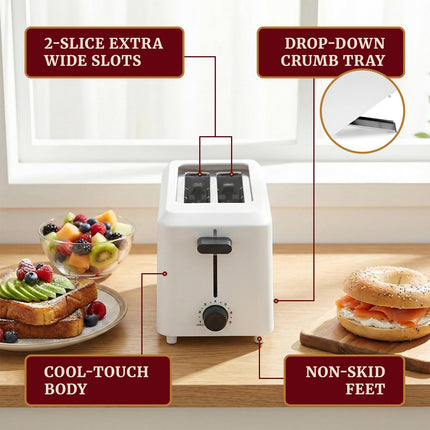 Cool Touch Toaster ECT-1027 – Slide-Out Crumb Tray, Bagels & Specialty Breads