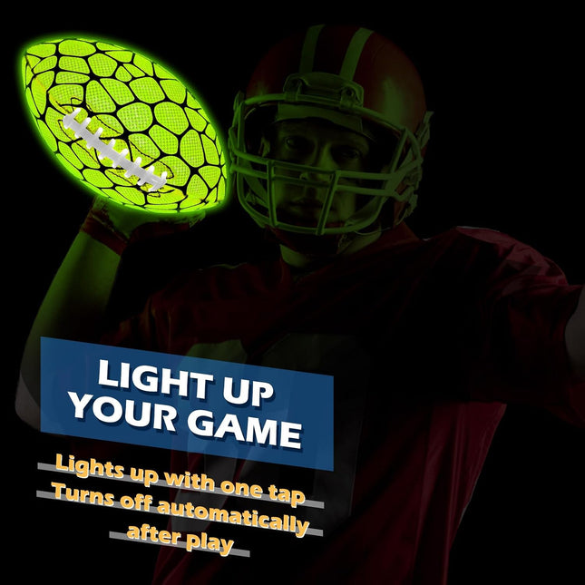 Glow in the Dark Football with Strong Grip Light Up Ball Gift for Kids Teens