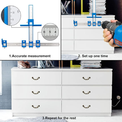 Cabinet Hardware Jig Drill Guide Template for Door Drawer Handle Installation