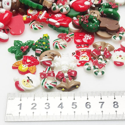 100PCS Mixed Flatback Resin Buttons | Scrapbooking & Christmas Crafts