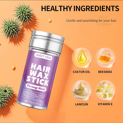 Hair Wax Stick & Slick Back Brush: Tame Flyaways and Frizz for Sleek Styles