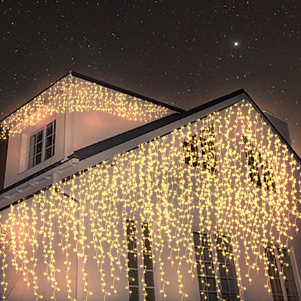 33FT 240 LED Christmas Icicle Lights – 8 Modes USB Curtain String Lights