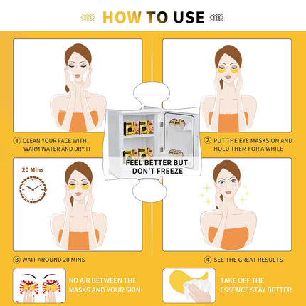 24K Gold Eye Masks 70PCS – Under Eye Patches for Dark Circles & Puffiness