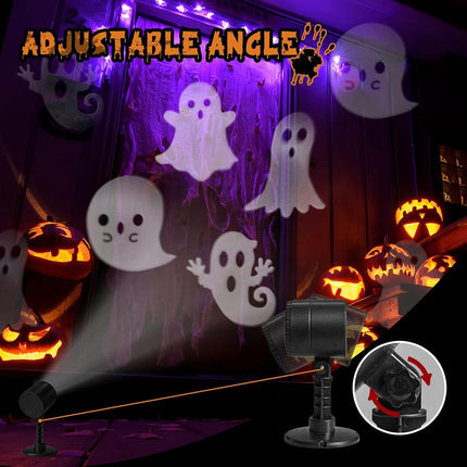 LED Halloween Ghost Rotating Projector Yard Stake Light, Indoor Outdoor Decor