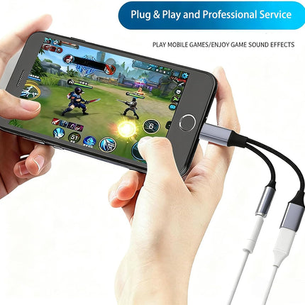 Lightning Splitter Adapter for iPhone – Audio & Charging, Music Control
