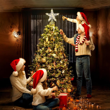 11.8" Silver Christmas Tree Topper Star – Lighted 20 LED Treetop Decoration