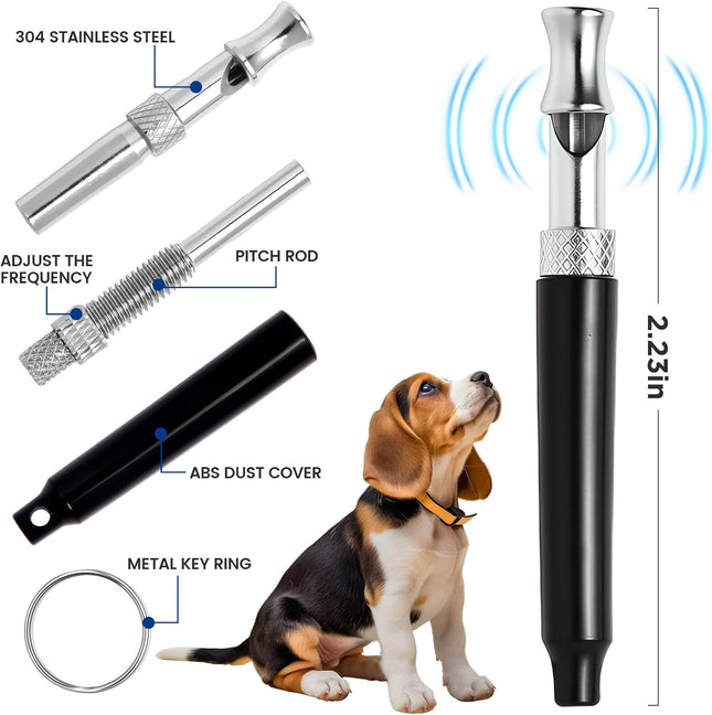 2-Pack Adjustable Dog Whistle for Training & Recall – Silent, Long-Range, with Lanyard