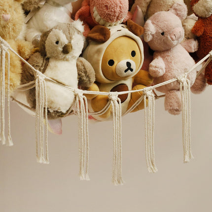 Kids Toy Storage Hammock – Wall-Mounted Plush Animal Holder