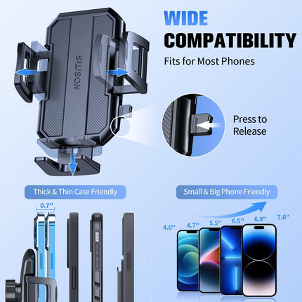 3-in-1 Car Phone Holder – Dashboard, Windshield & Vent Mount for iPhone & Samsung