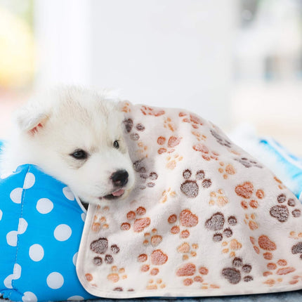 4-Piece Pet Fleece Blankets – Warm Sleep Mats for Small Dogs & Cats