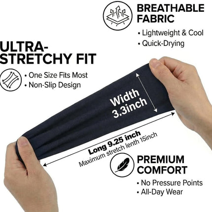 6 Pack Wide Headbands for Women Non Slip Sweat Wicking Workout Yoga Hair Bands