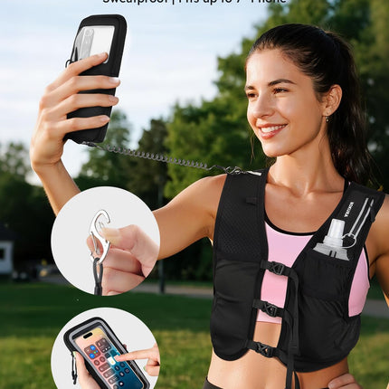 Running Hydration Vest with 500ML Soft Flask & Phone Holder for Marathon