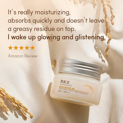Rice Ceramide Cream Hydrating Face Moisturizer Dry Combination Skin 1.69 oz