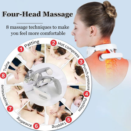 Vitality Magic Pro 2.0 Neck Massager 4 Head 6 Modes 15 Levels White