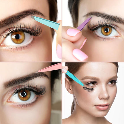 7PCS Tweezers Kit for Women Eyebrow Scissors Razor Spoolie Facial Hair Plucker