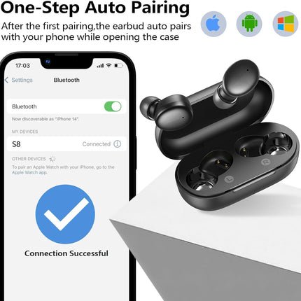 Wireless Earbuds Bluetooth 5.3 – Lightweight, Deep Bass, Built-in Mic for Sports