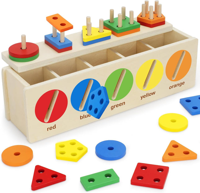 Montessori Wooden Sorting Toy – Color & Shape Learning Box for Toddlers