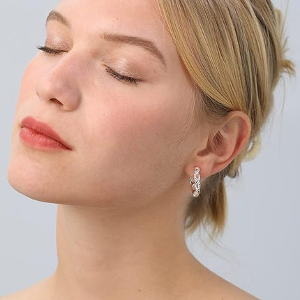 925 Sterling Silver Twisted Hoop Earrings for Women – Hypoallergenic, CZ, 20-60mm