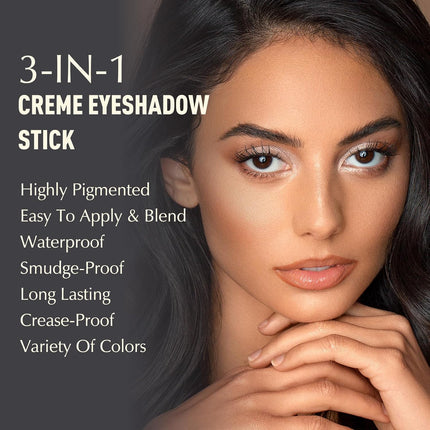Pearl White Eyeshadow Stick, Shimmer Cream Eye Brightener, High Pigment, Glitter Makeup Pencil