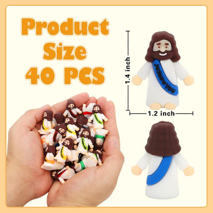40 Pcs Mini Jesus Figurines – Bulk Little Jesus Figures for Crafts & Gifts