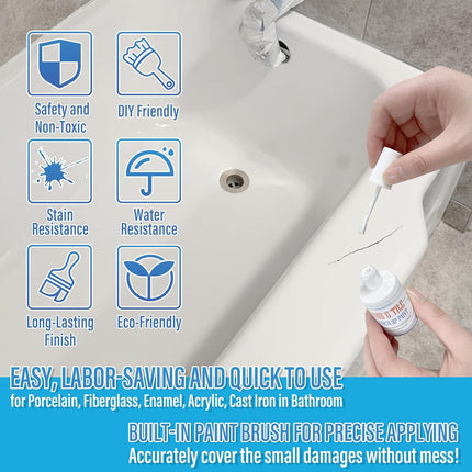 Specialty Tub & Tile Paint – High-Gloss White, Quick-Dry for Bathtubs & Tiles