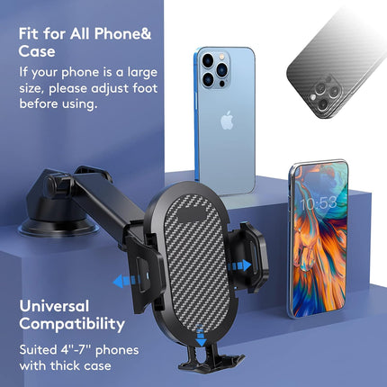 Universal Car Phone Holder Adjustable Windshield Mount, Strong Suction Cup, 4-7"