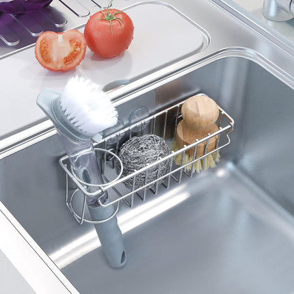 3-in-1 Kitchen Sink Sponge Holder – Suction & Wall-Mount, Stainless Steel