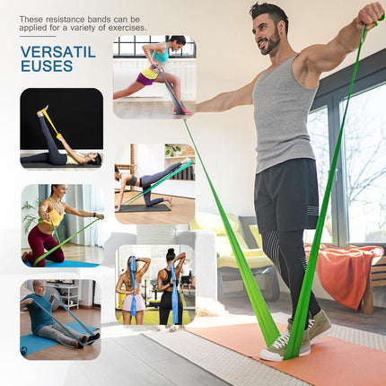 5 Pack Professional Resistance Bands Latex Free Pilates Yoga Exercise Bands Set