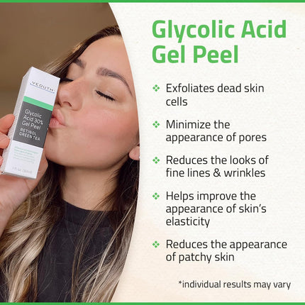 Glycolic Acid 30% Face Peel – At-Home Chemical Exfoliator with Retinol