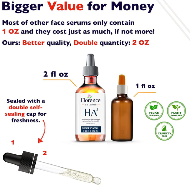 Hyaluronic Acid Serum 2oz – Anti-Aging, Hydrating, Brightening Face Serum