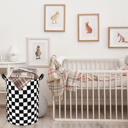Boys Laundry Hamper – Kids Toy & Clothes Organizer Bin, Racing Flag Design