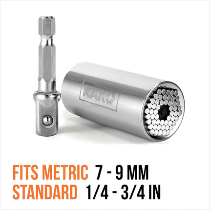 Super Universal Socket Tool – 7-19mm Wrench Set with Drill Adapter, Gift for Men